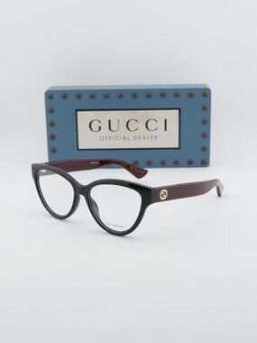Gucci GG1581O 005 Cat Eye Eyeglasses - Black 55mm